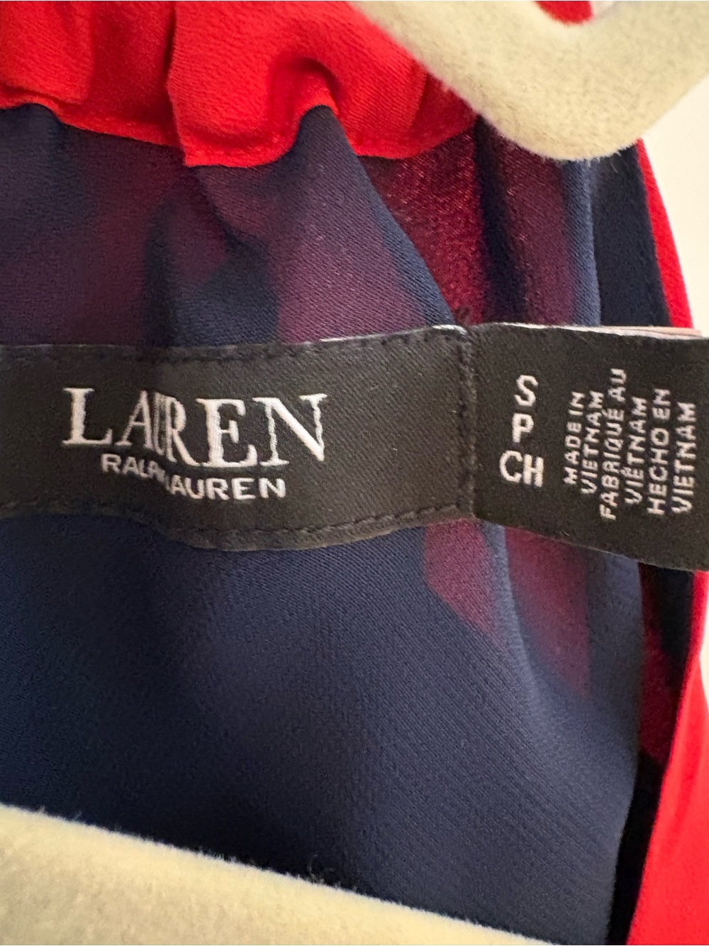 NWOT Lauren Ralph Lauren
Anchor Print Crepe Halter Blouse in Blue Multi, S - Picture 5 of 7
